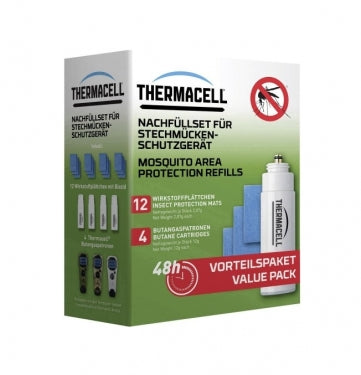 Thermacell prietaiso papildymų (4 balionėliai ir 12 juostelių) komplektas. Veikia 48 val.